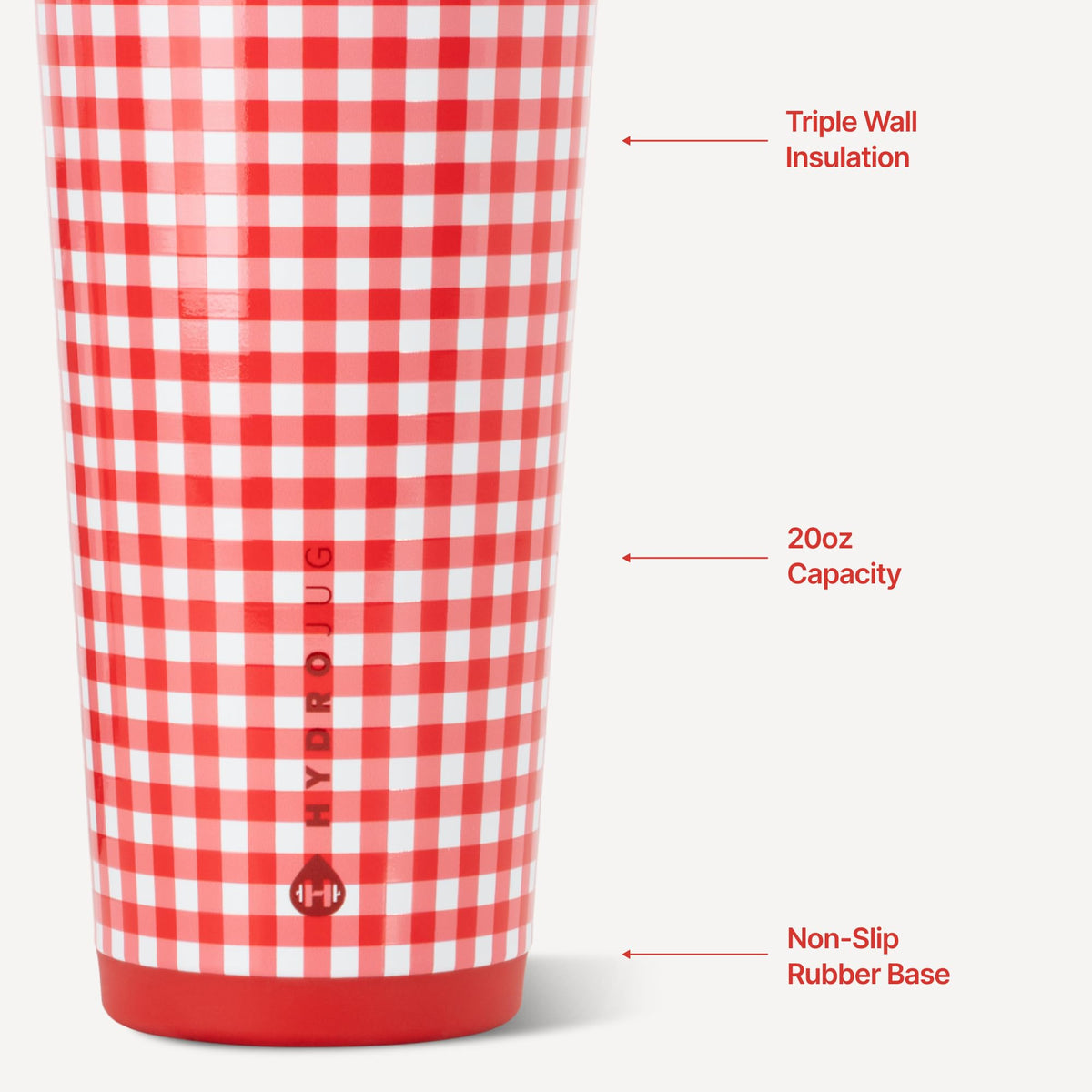 HydroJug Everyday Tumbler 20 oz, Ceramic-Lined Straw Cup, Linen
