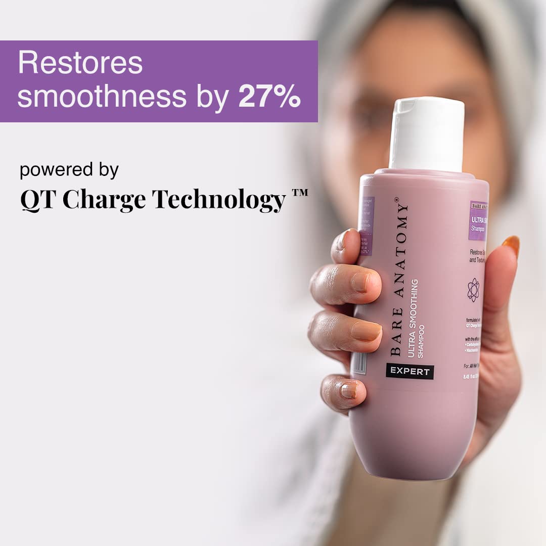 Bare Anatomy Ultra Smoothing Shampoo + Hair Mask + Serum Kit | Carbohydrate Complex & Niacinamide | Dry & Frizzy Hair | Paraben & Sulphate Free | Women & Men | 250ml + 250g + 100ml