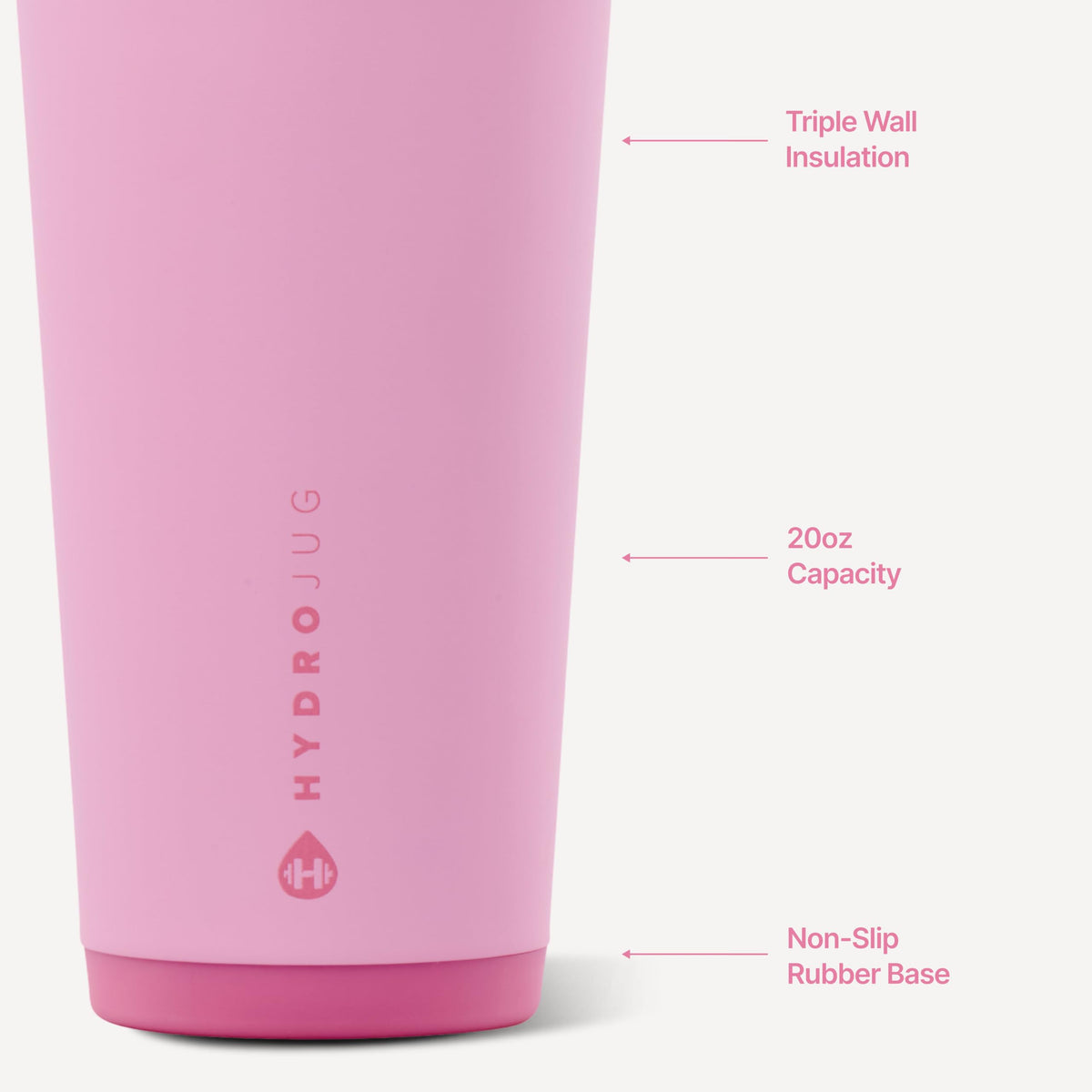 HydroJug Everyday Tumbler 20 oz, Ceramic-Lined Straw Cup, Linen