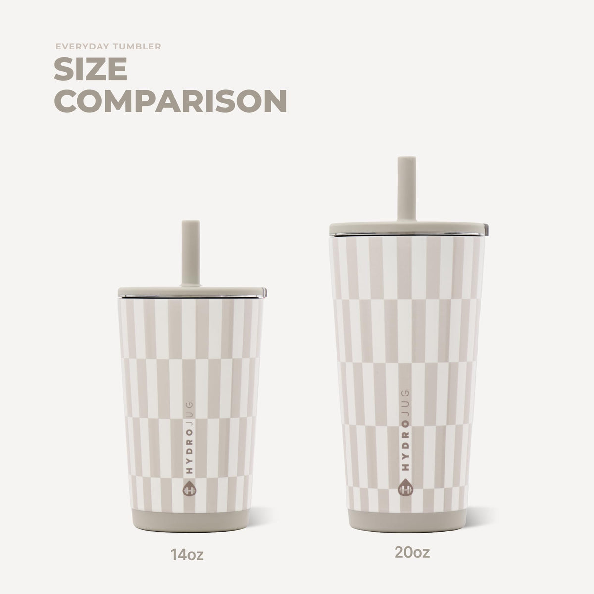HydroJug Everyday Tumbler 20 oz, Ceramic-Lined Straw Cup, Linen