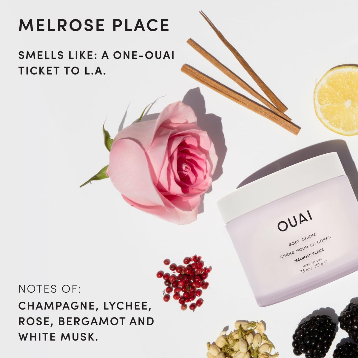 OUAI Body Cream - Hydrating Whipped Body Cream - St. Barts (7.5 oz)