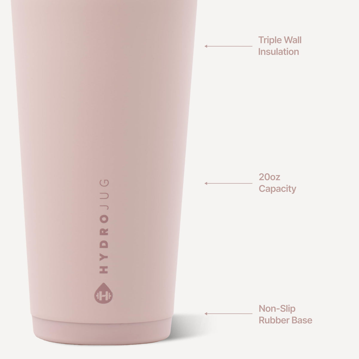 HydroJug Everyday Tumbler 20 oz, Ceramic-Lined Straw Cup, Linen
