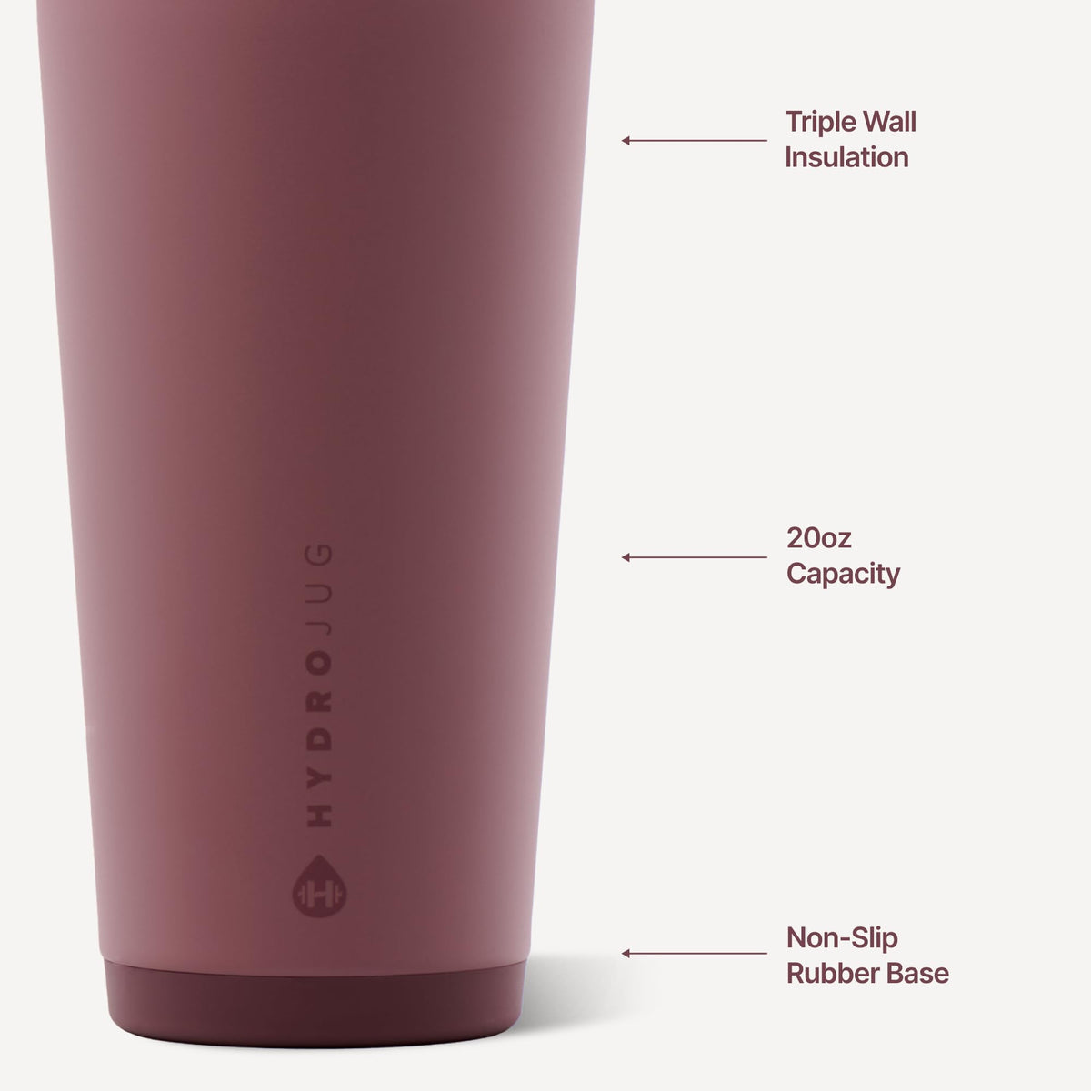 HydroJug Everyday Tumbler 20 oz, Ceramic-Lined Straw Cup, Linen