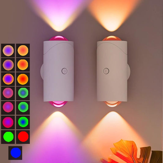 Rechargeable Motion Sensor Light Indoor, Magnetic RGB Wall Sconces 2 Pack