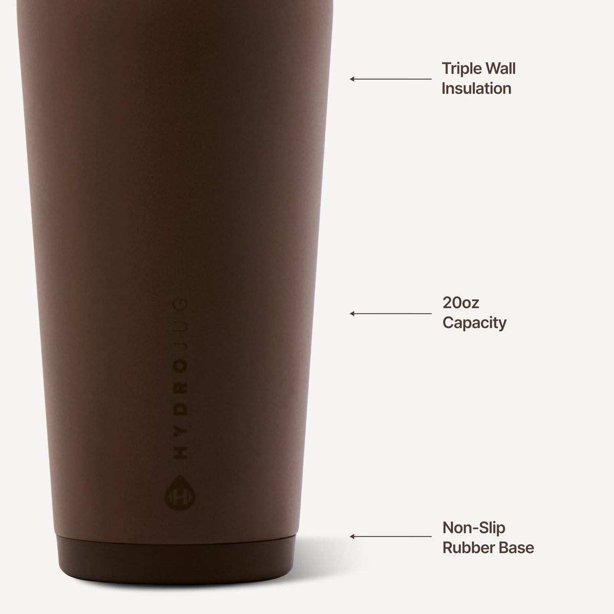 HydroJug Everyday Tumbler 20 oz, Ceramic-Lined Straw Cup, Linen