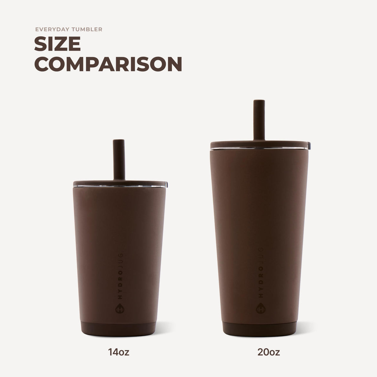 HydroJug Everyday Tumbler 20 oz, Ceramic-Lined Straw Cup, Linen