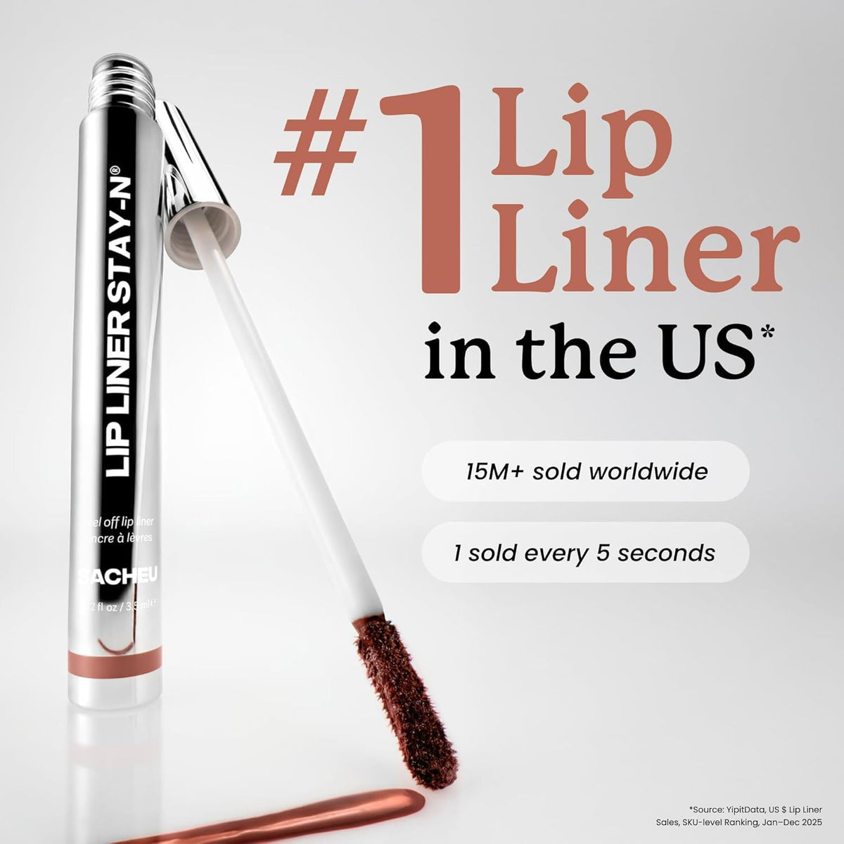 Sacheu Lip Liner STAY-N Peel Off Lip Stain Set, Core Bundle, 3-Pack