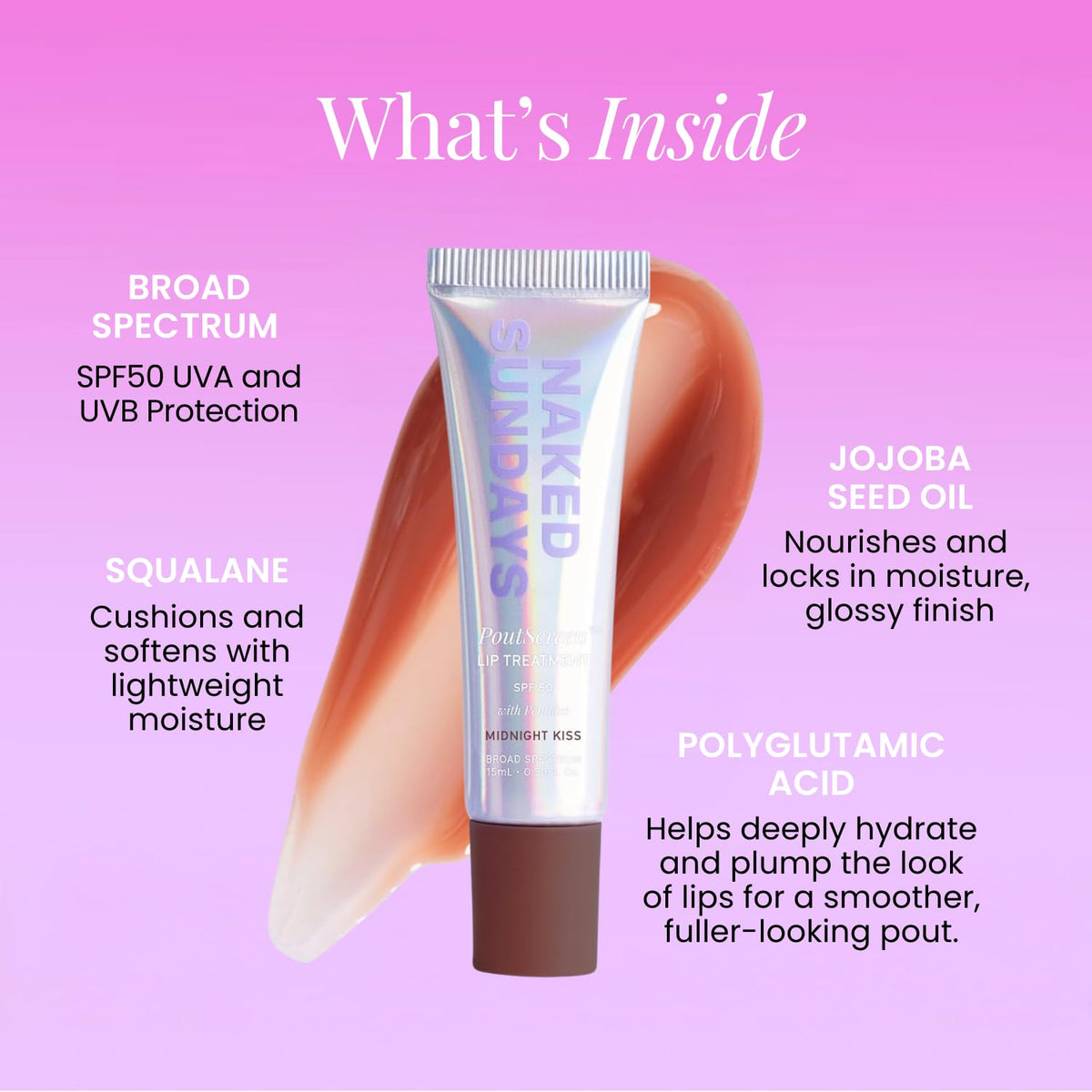 Naked Sundays SPF 50 Tinted Lip Balm, Darling 15ml