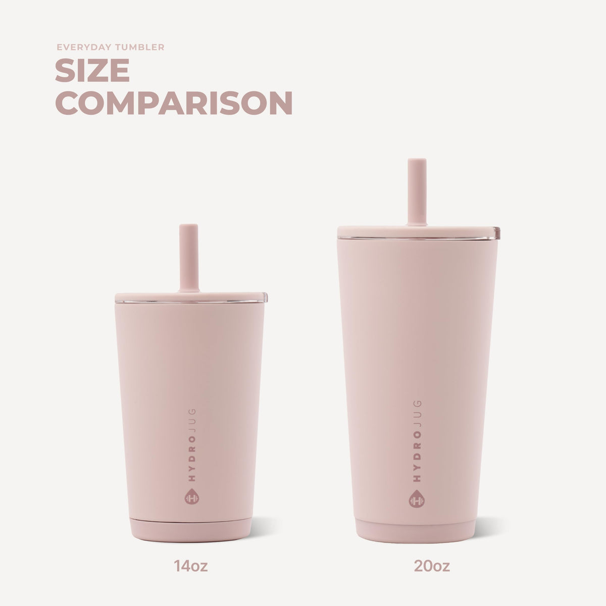 HydroJug Everyday Tumbler 20 oz, Ceramic-Lined Straw Cup, Linen