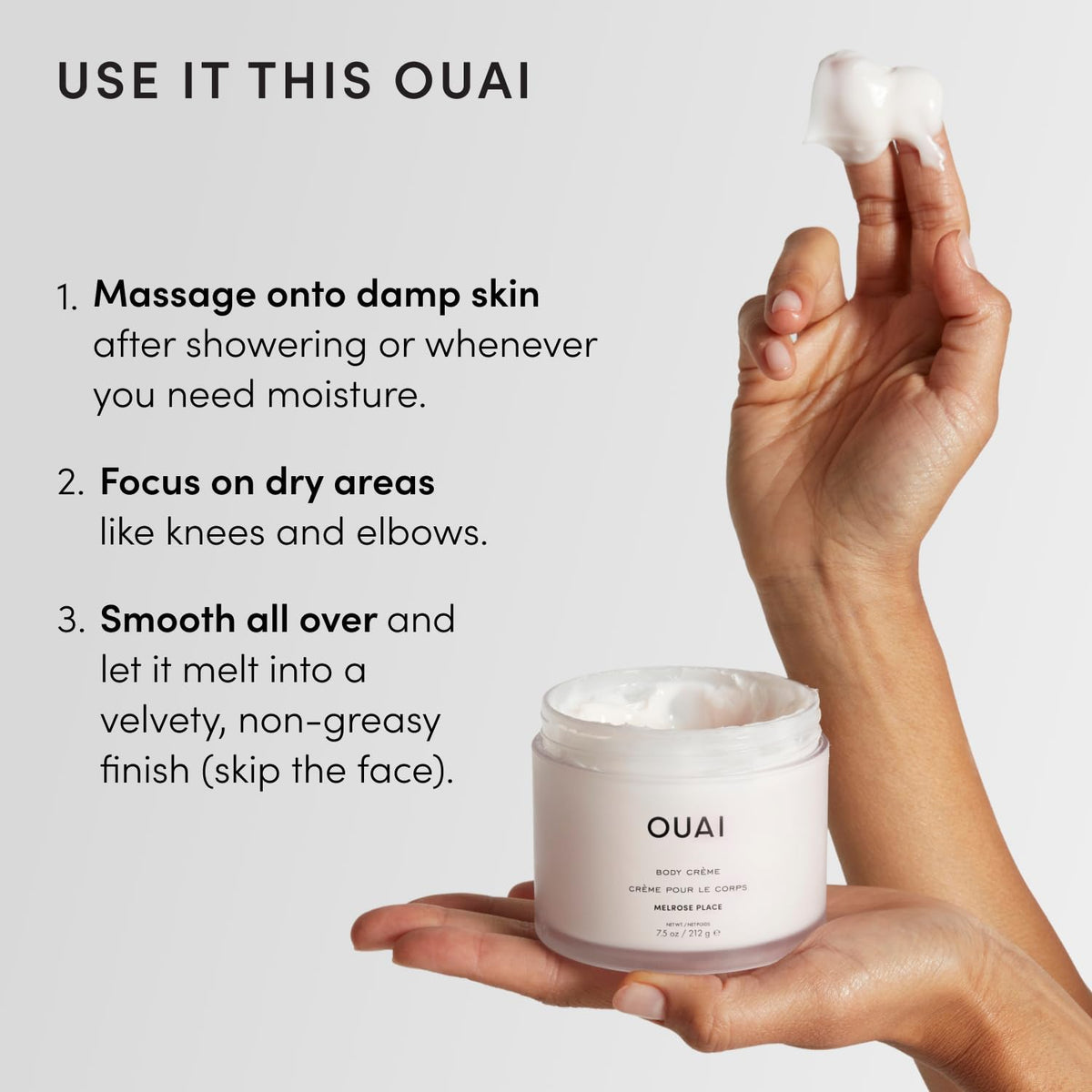 OUAI Body Cream - Hydrating Whipped Body Cream - St. Barts (7.5 oz)