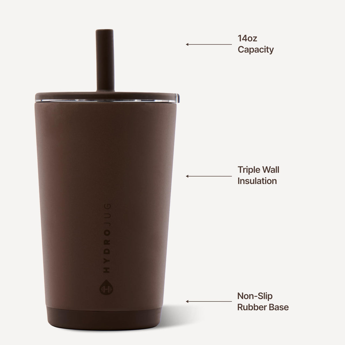 HydroJug Everyday Tumbler 20 oz, Ceramic-Lined Straw Cup, Linen