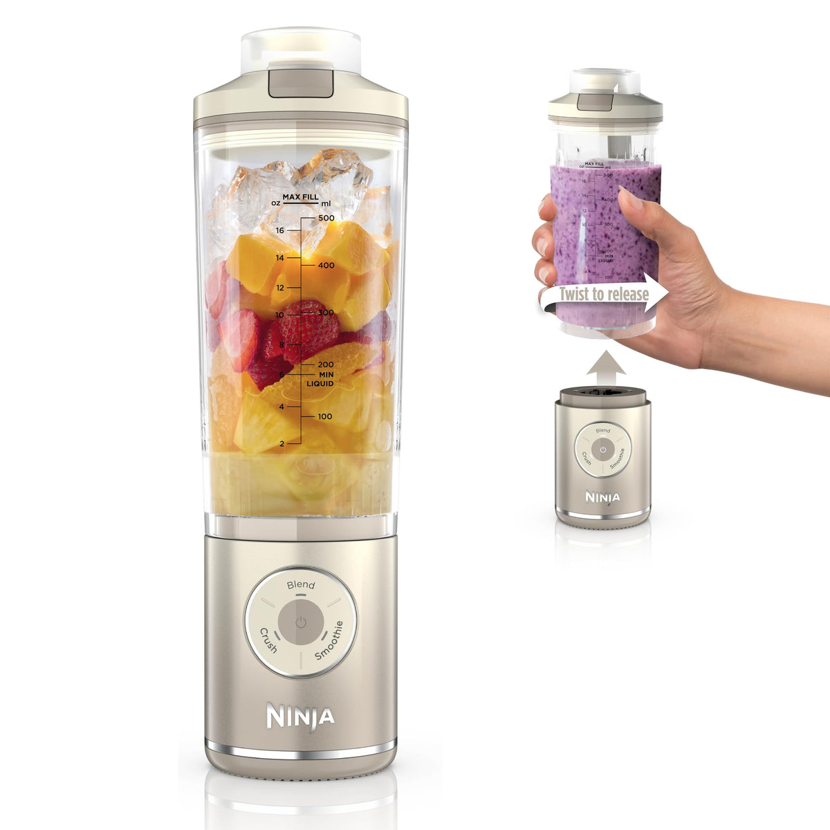 Ninja Blast Max Portable Blender, Twist & Go, 22oz, Green, BC251GN1