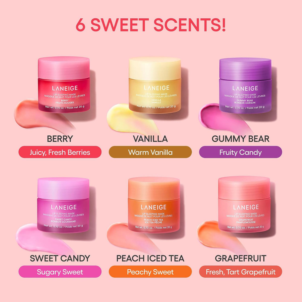 LANEIGE Lip Sleeping Mask: Korean Overnight Treatment For Dry Lips | Hydrating & Nourishing Overnight Lip Treatment Mask with Vitamin C, Shea & Murumuru Seed Butter