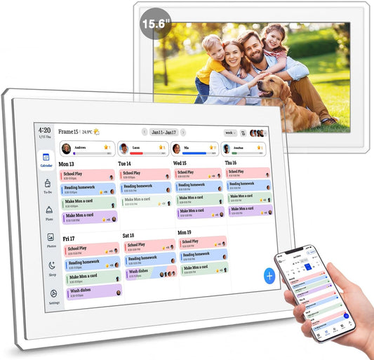 15.6" Digital Calendar Wall Touch Screen, Chore Chart, Photo Frame, Refills