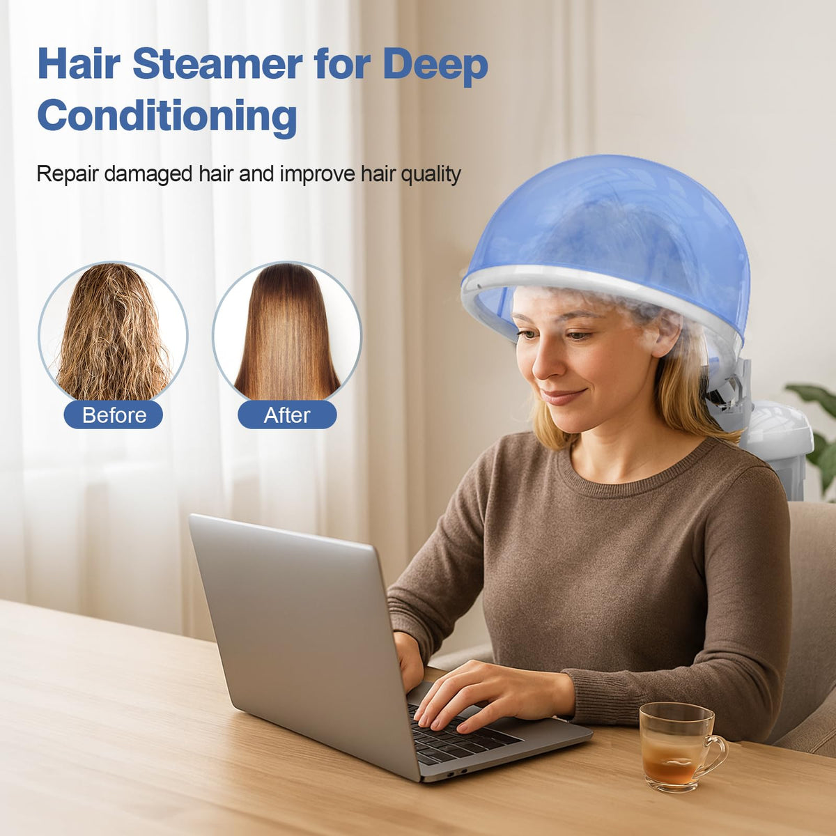 2 in 1 Hair Steamer for Natural Hair & Ozone Facial Steamer