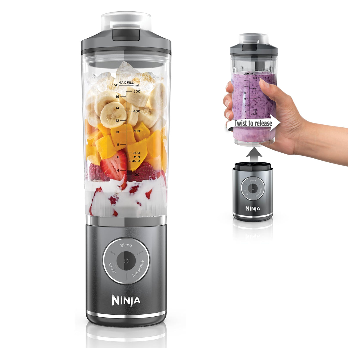 Ninja Blast Max Portable Blender, Twist & Go, 22oz, Green, BC251GN1