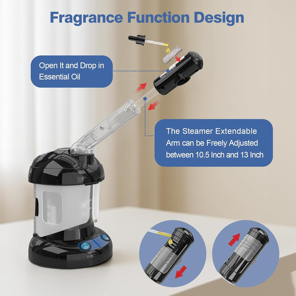 2 in 1 Hair Steamer for Natural Hair & Ozone Facial Steamer