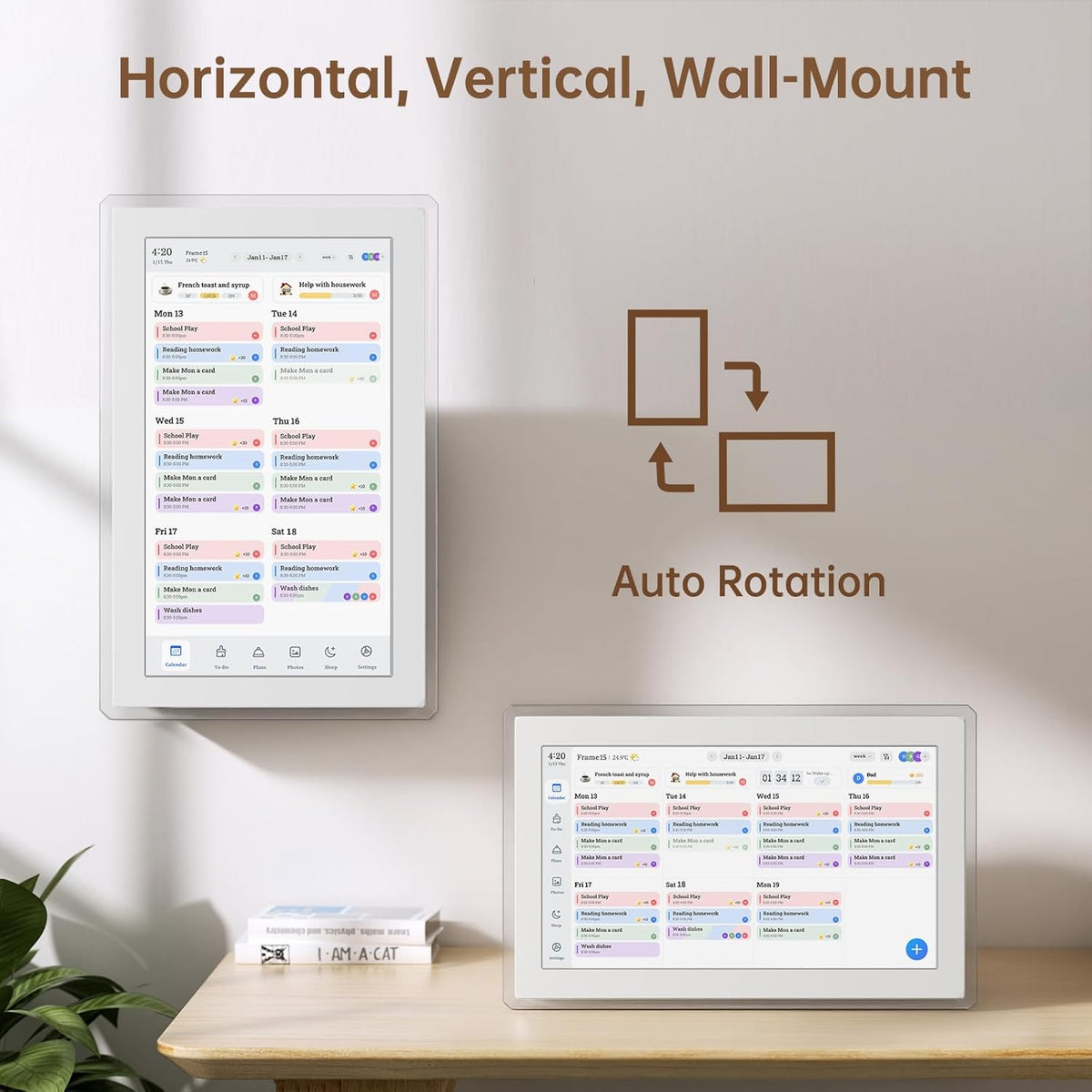 15.6" Digital Calendar Wall Touch Screen, Chore Chart, Photo Frame, Refills