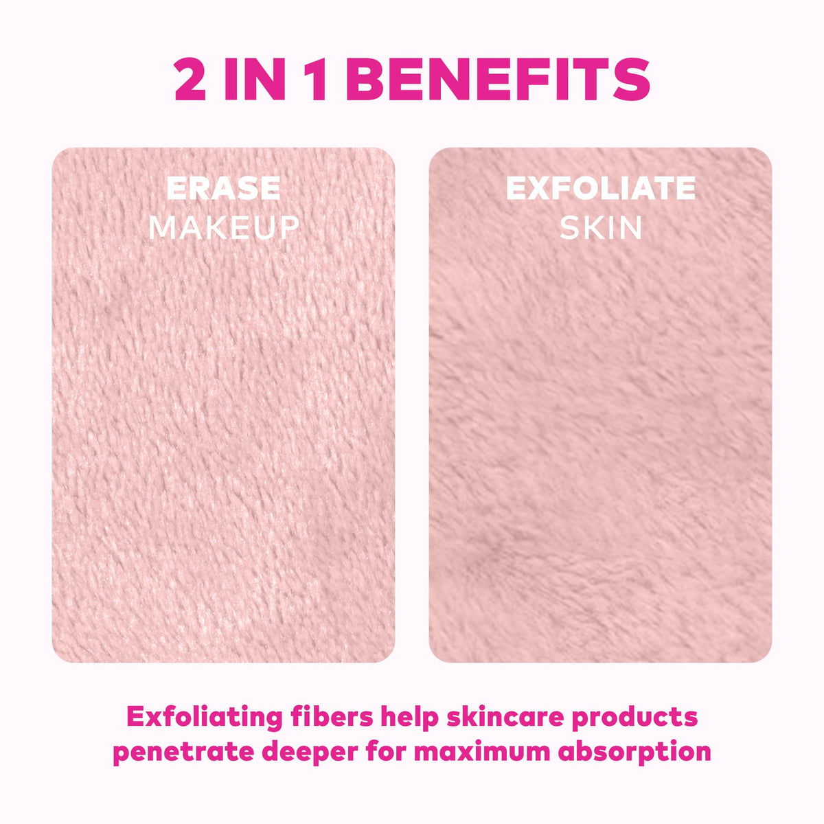 The Original MakeUp Eraser 7-Day Set, Erase All Makeup with Just Water, Including Waterproof Mascara, Eyeliner, Foundation, Lipstick, Sunscreen, and More! Original Pink, 7ct.
