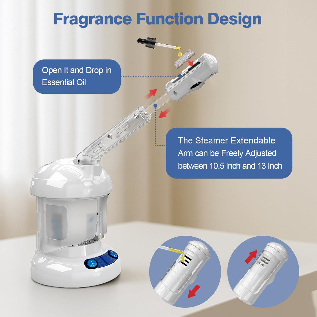 2 in 1 Hair Steamer for Natural Hair & Ozone Facial Steamer