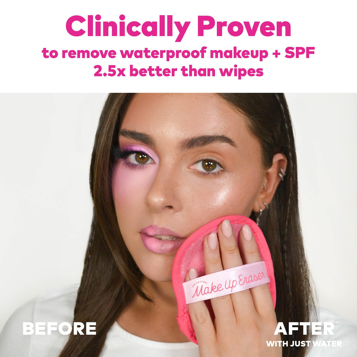 The Original MakeUp Eraser 7-Day Set, Erase All Makeup with Just Water, Including Waterproof Mascara, Eyeliner, Foundation, Lipstick, Sunscreen, and More! Original Pink, 7ct.