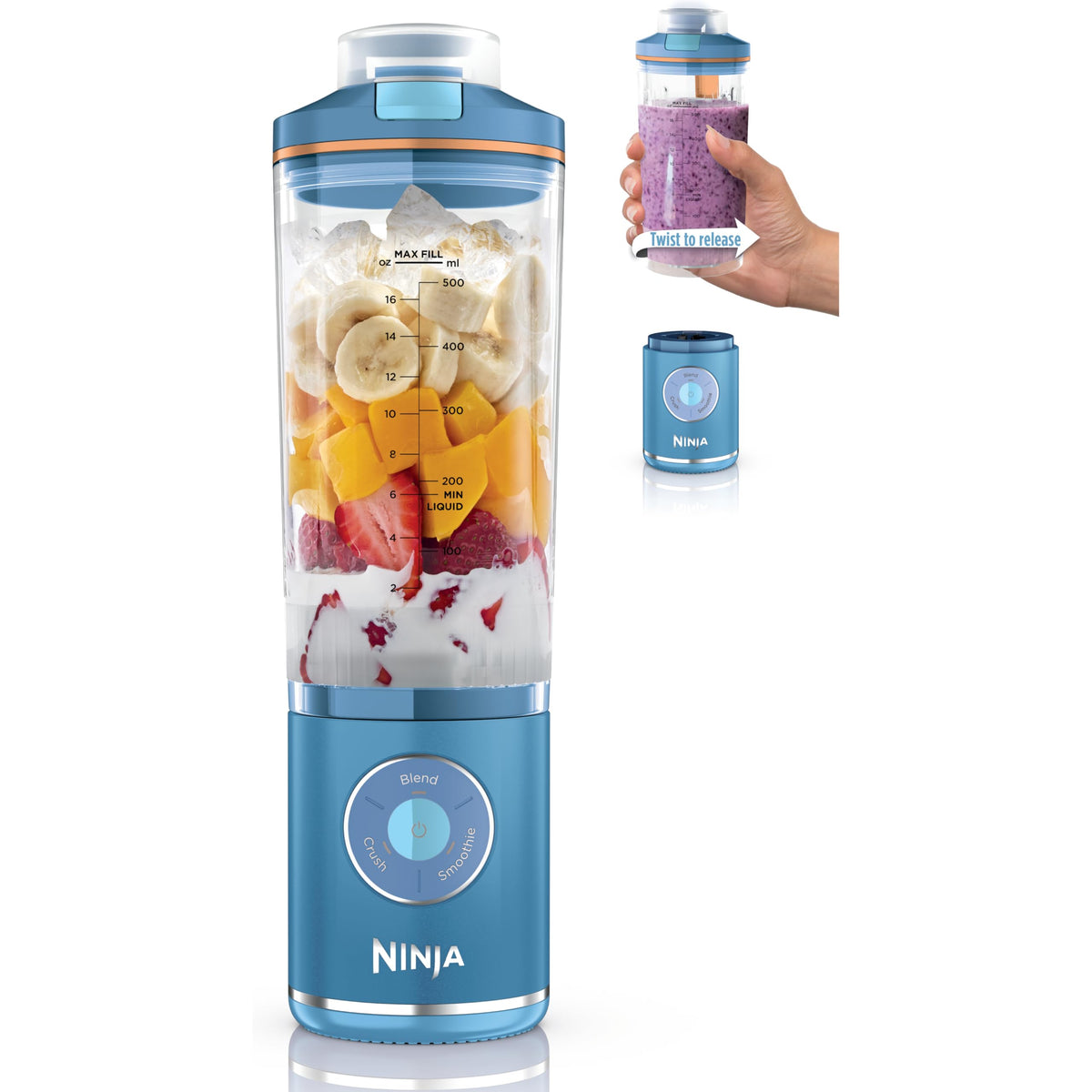 Ninja Blast Max Portable Blender, Twist & Go, 22oz, Green, BC251GN1