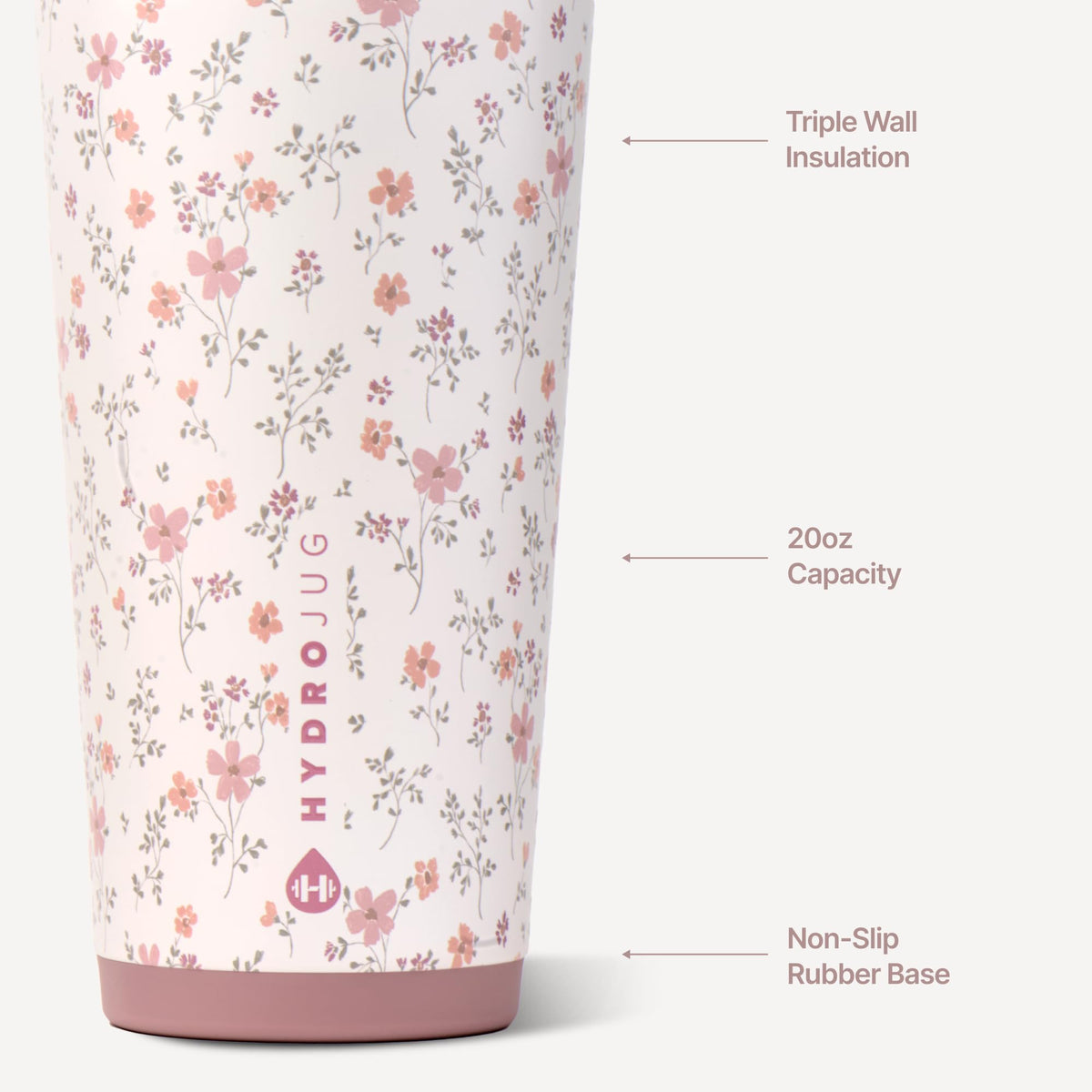 HydroJug Everyday Tumbler 20 oz, Ceramic-Lined Straw Cup, Linen