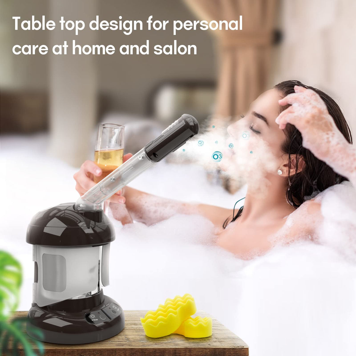 2 in 1 Hair Steamer for Natural Hair & Ozone Facial Steamer