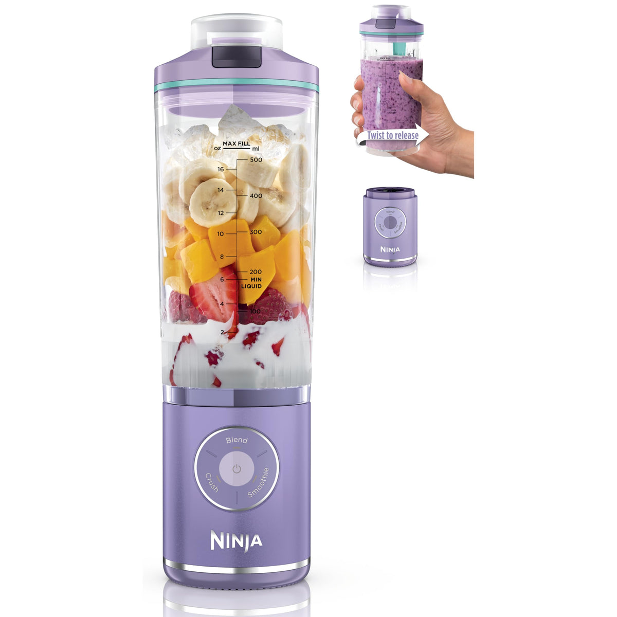 Ninja Blast Max Portable Blender, Twist & Go, 22oz, Green, BC251GN1