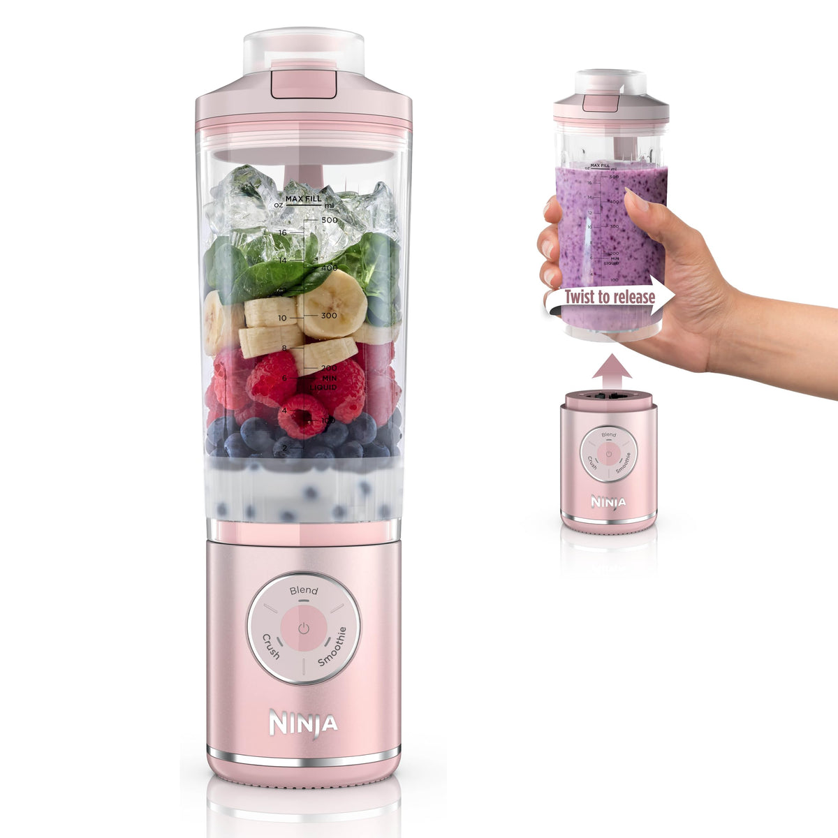 Ninja Blast Max Portable Blender, Twist & Go, 22oz, Green, BC251GN1