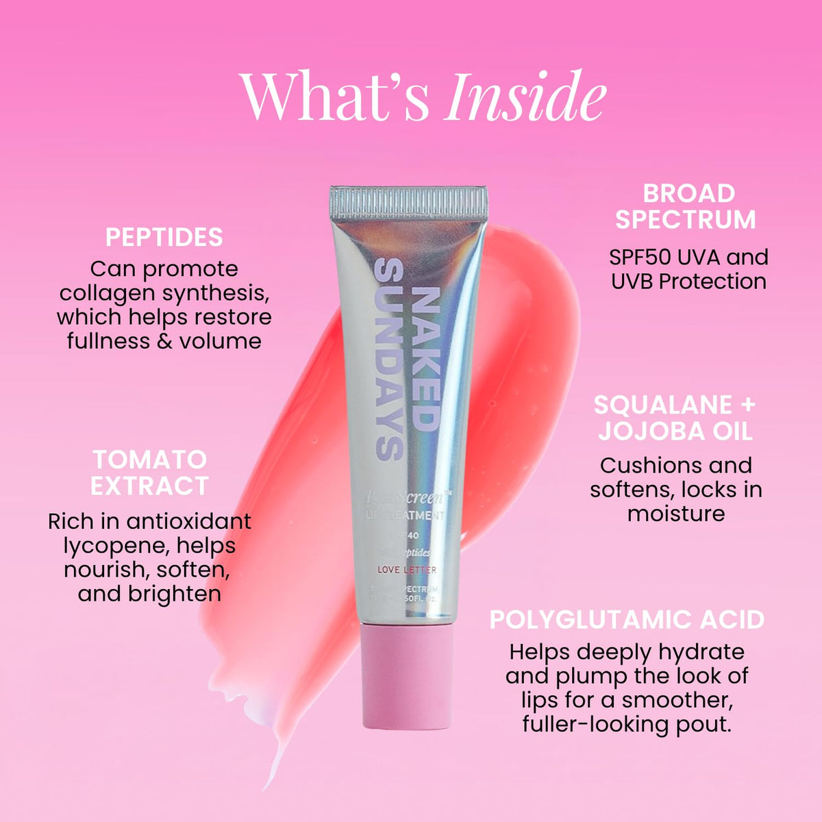 Naked Sundays SPF 50 Tinted Lip Balm, Darling 15ml