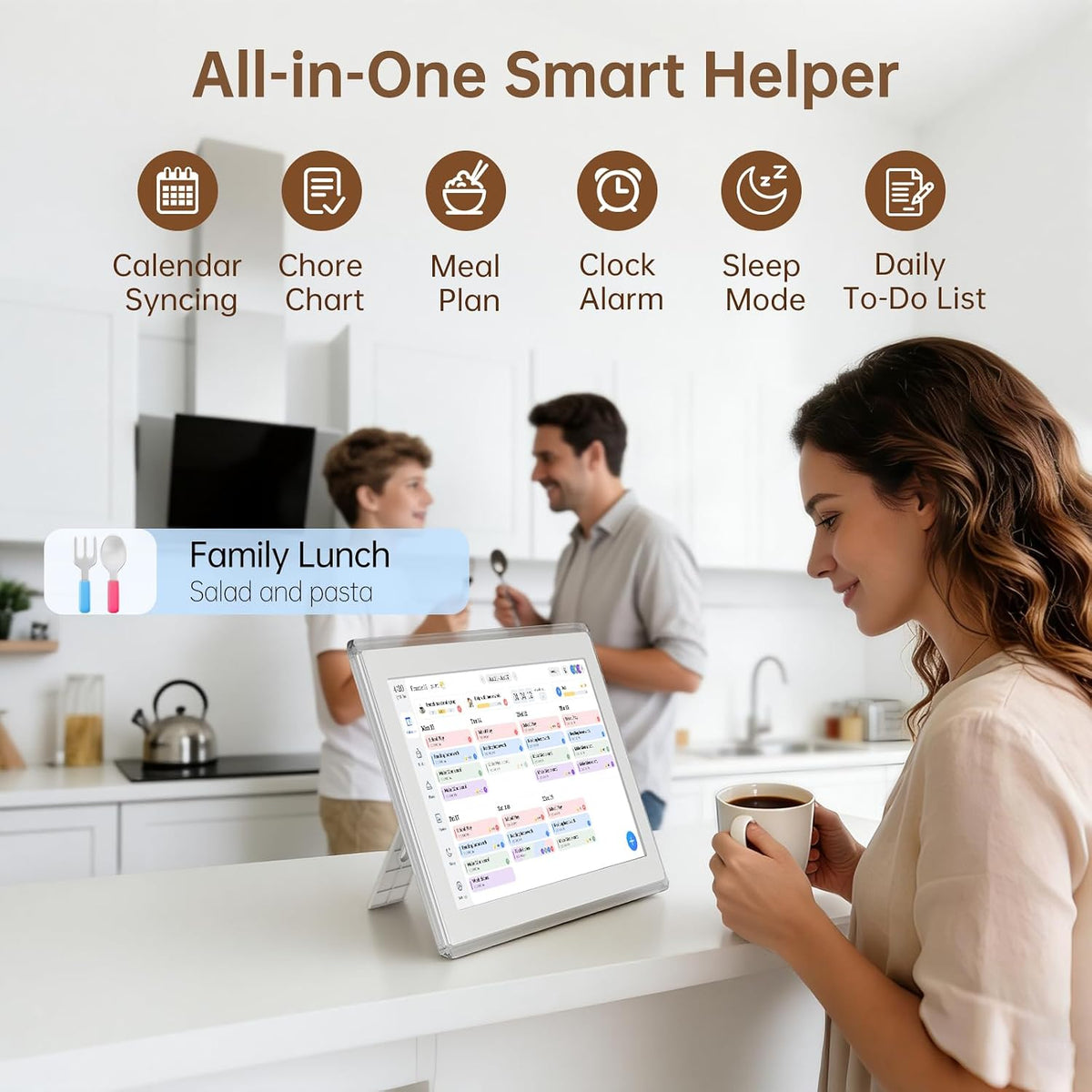 15.6" Digital Calendar Wall Touch Screen, Chore Chart, Photo Frame, Refills