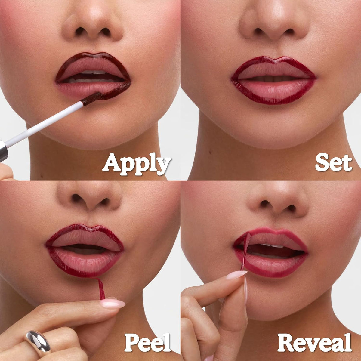 Sacheu Lip Liner STAY-N Peel Off Lip Stain Set, Core Bundle, 3-Pack