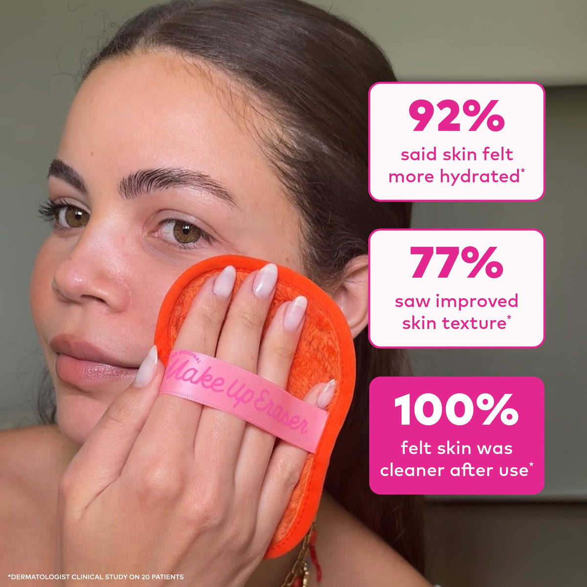 The Original MakeUp Eraser 7-Day Set, Erase All Makeup with Just Water, Including Waterproof Mascara, Eyeliner, Foundation, Lipstick, Sunscreen, and More! Original Pink, 7ct.