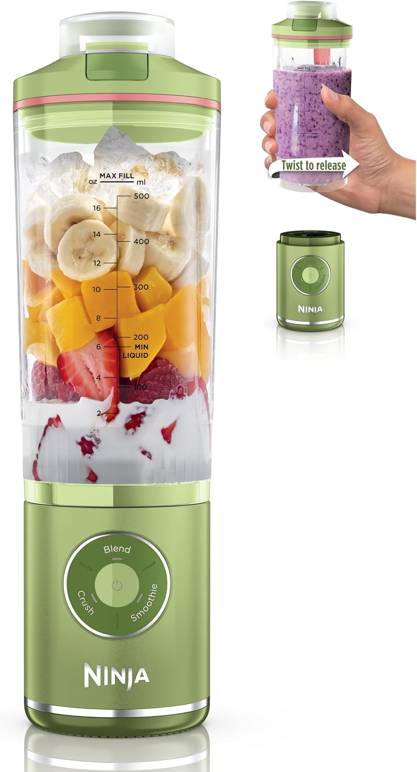 Ninja Blast Max Portable Blender, Twist & Go, 22oz, Green, BC251GN1
