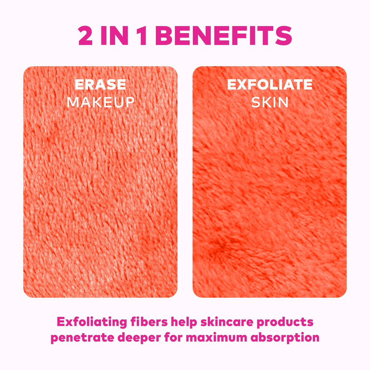 The Original MakeUp Eraser 7-Day Set, Erase All Makeup with Just Water, Including Waterproof Mascara, Eyeliner, Foundation, Lipstick, Sunscreen, and More! Original Pink, 7ct.