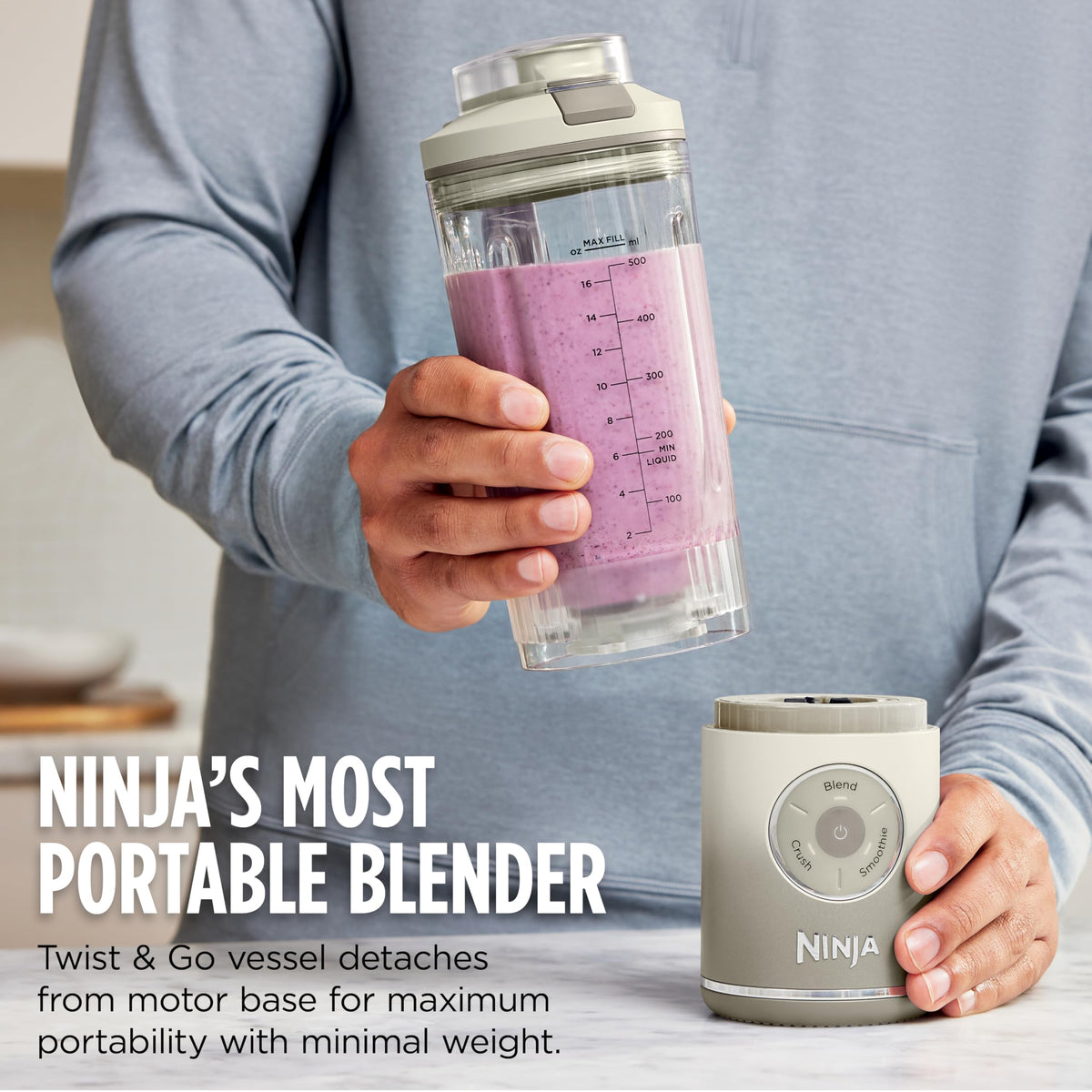 Ninja Blast Max Portable Blender, Twist & Go, 22oz, Green, BC251GN1