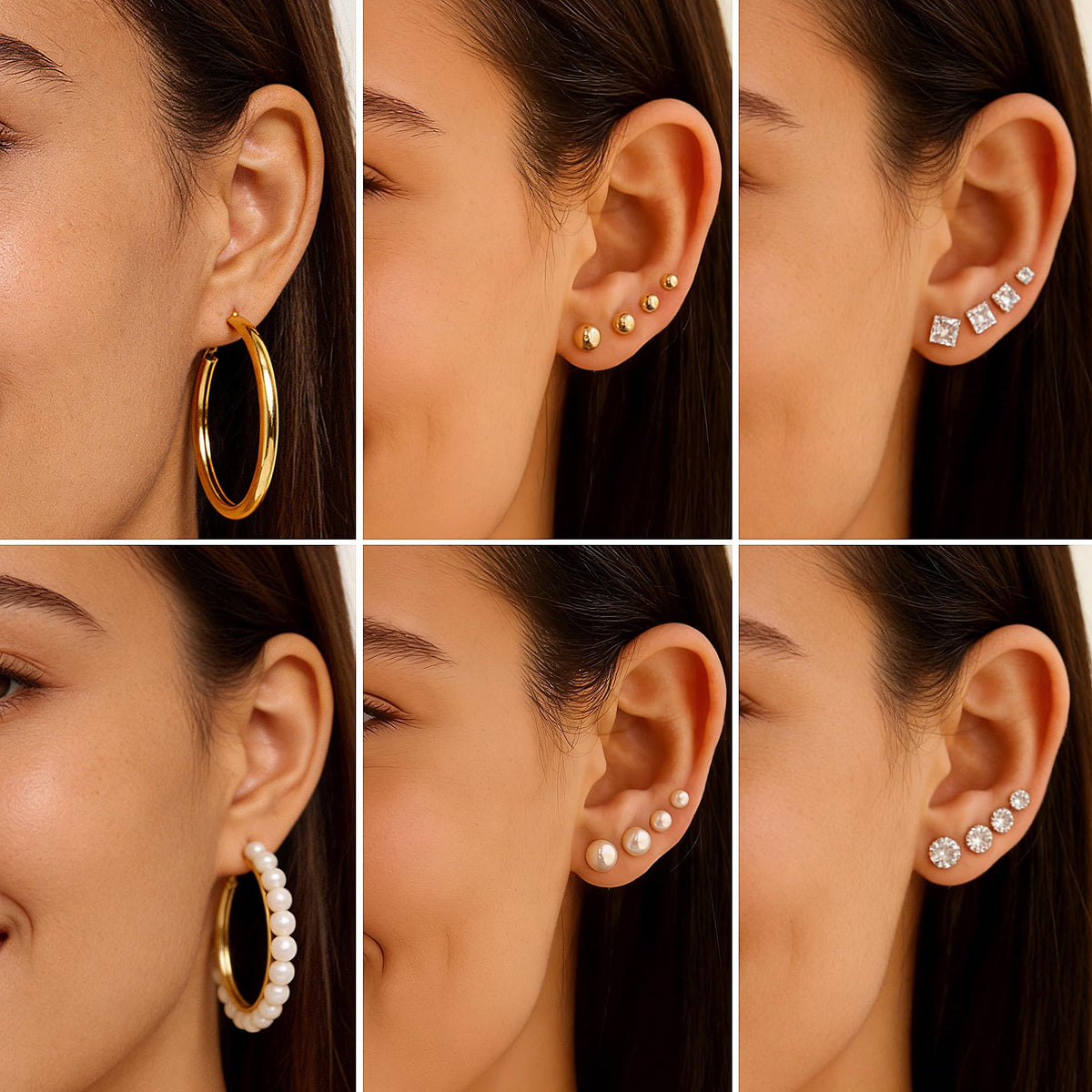 FAXHION 68 Pcs Gold Jewelry Set for Women with 7 Necklace, 17 Bracelet, 5 Hoop Earrings, 15 Stud Earrings, 24 Knuckle Rings for Women Jewelry Set for Women Gift