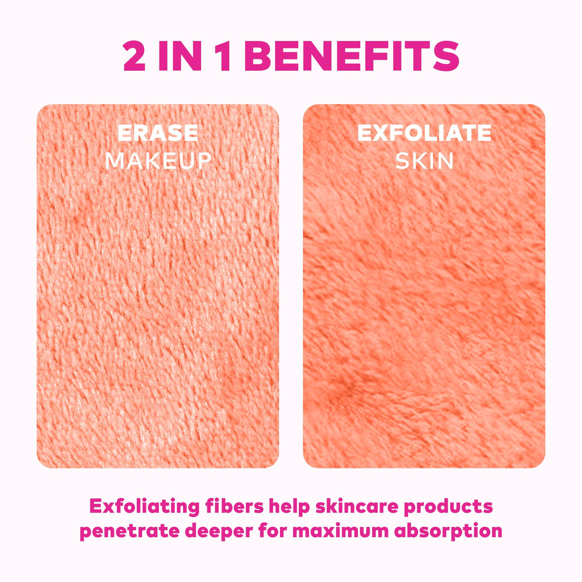 The Original MakeUp Eraser 7-Day Set, Erase All Makeup with Just Water, Including Waterproof Mascara, Eyeliner, Foundation, Lipstick, Sunscreen, and More! Original Pink, 7ct.