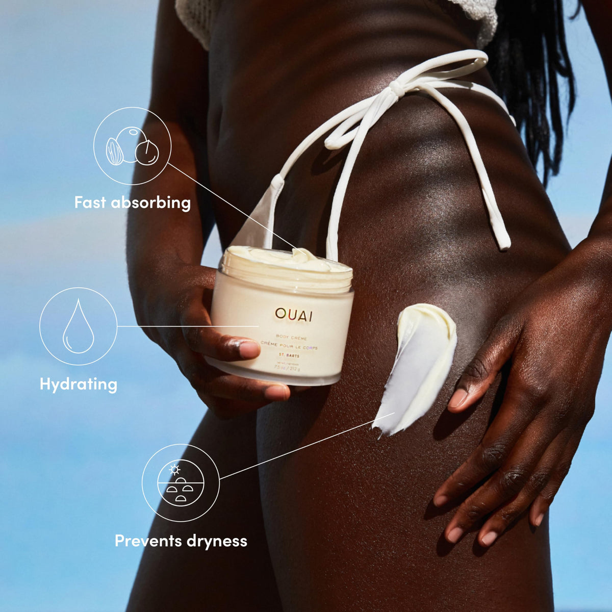 OUAI Body Cream - Hydrating Whipped Body Cream - St. Barts (7.5 oz)
