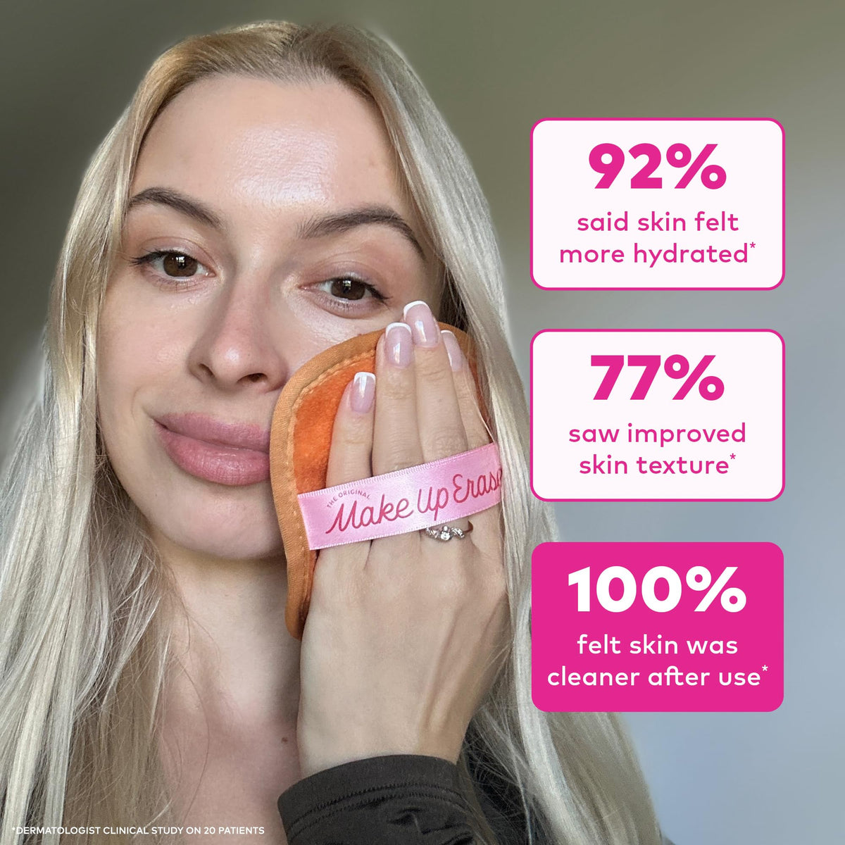 The Original MakeUp Eraser 7-Day Set, Erase All Makeup with Just Water, Including Waterproof Mascara, Eyeliner, Foundation, Lipstick, Sunscreen, and More! Original Pink, 7ct.