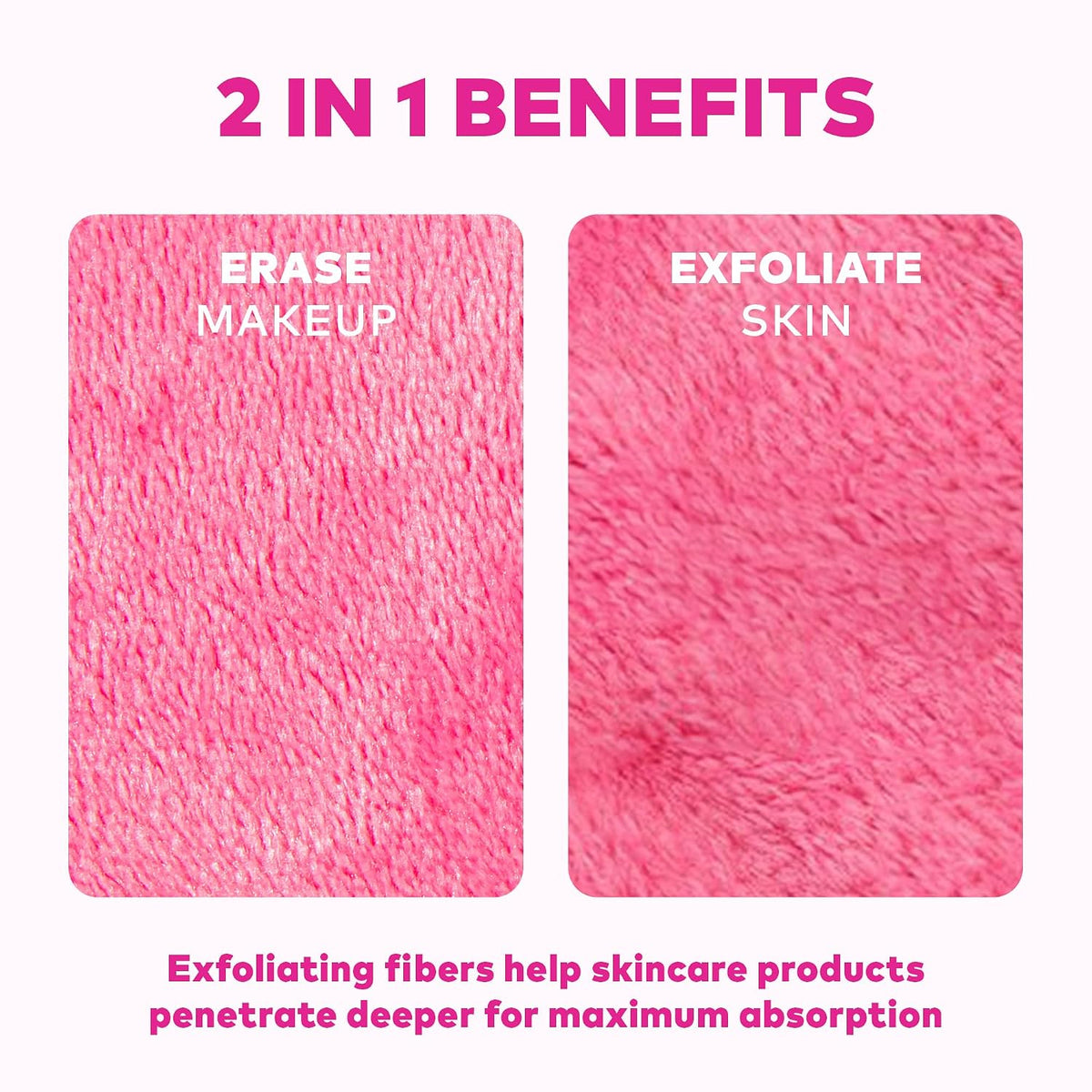The Original MakeUp Eraser 7-Day Set, Erase All Makeup with Just Water, Including Waterproof Mascara, Eyeliner, Foundation, Lipstick, Sunscreen, and More! Original Pink, 7ct.