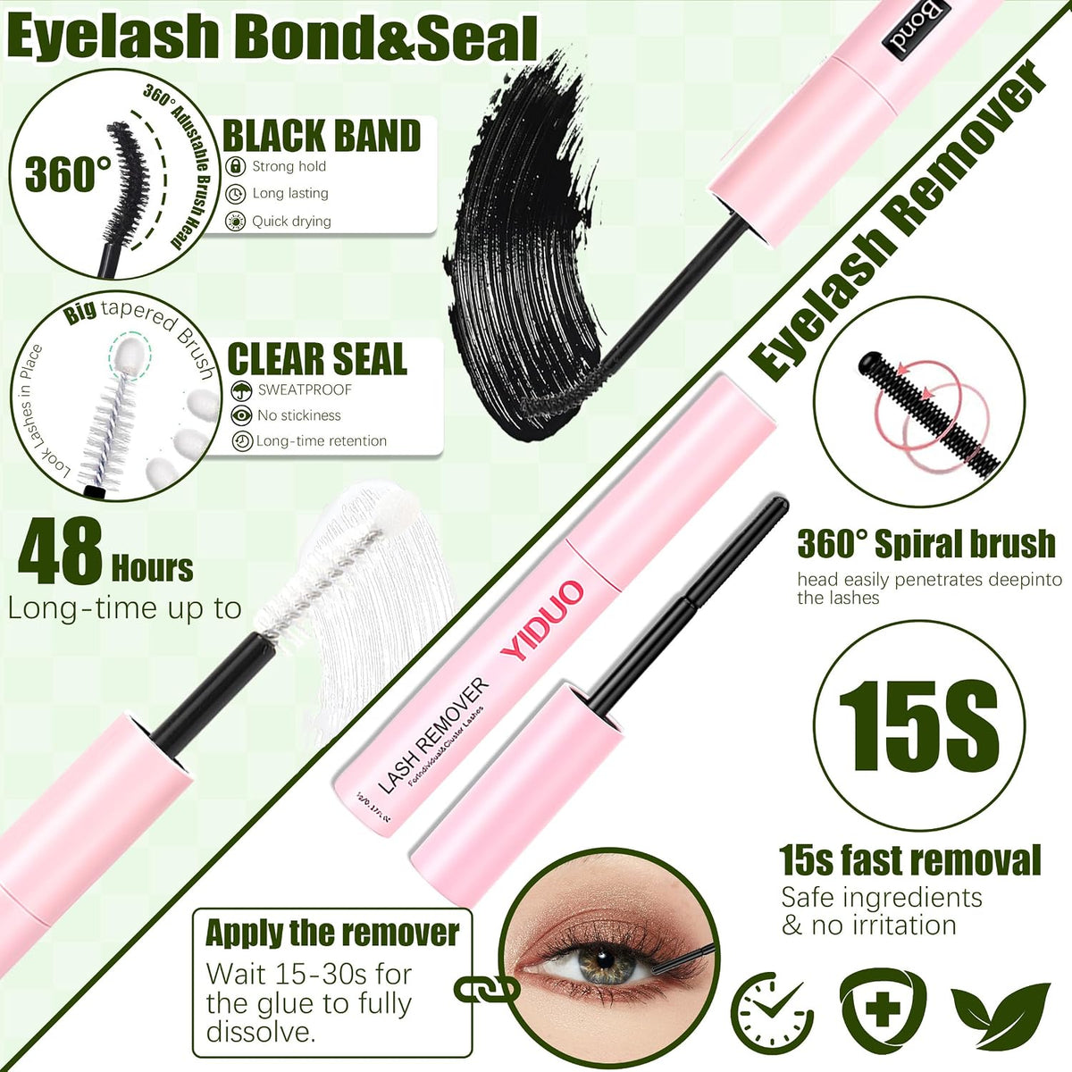 YIDUO 1846Pcs Lash Clusters Kit with Spikes+Bottom Cluster Lashes Kit Mix Styles 10-18mm Volume D Curly Wispy Soft DIY Individual Eyelash Extension Kit with Glue pestañas postizas Wholesale Large Pack