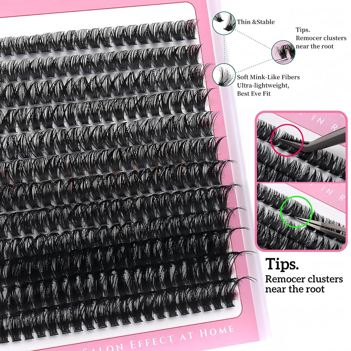 YIDUO 1846Pcs Lash Clusters Kit with Spikes+Bottom Cluster Lashes Kit Mix Styles 10-18mm Volume D Curly Wispy Soft DIY Individual Eyelash Extension Kit with Glue pestañas postizas Wholesale Large Pack