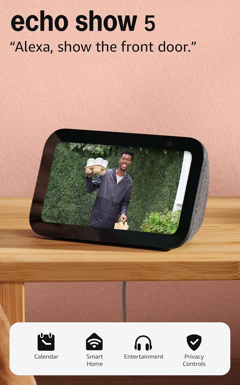 Amazon Echo Show 5 (newest model), Smart display, Designed for Alexa+, 2x the bass and clearer sound, Charcoal