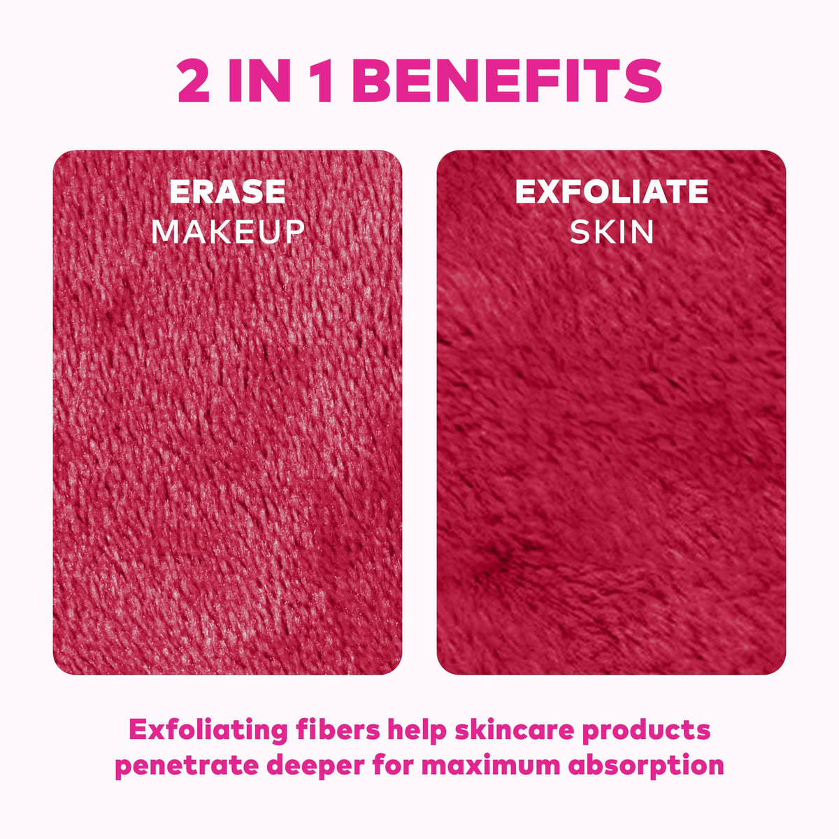 The Original MakeUp Eraser 7-Day Set, Erase All Makeup with Just Water, Including Waterproof Mascara, Eyeliner, Foundation, Lipstick, Sunscreen, and More! Original Pink, 7ct.