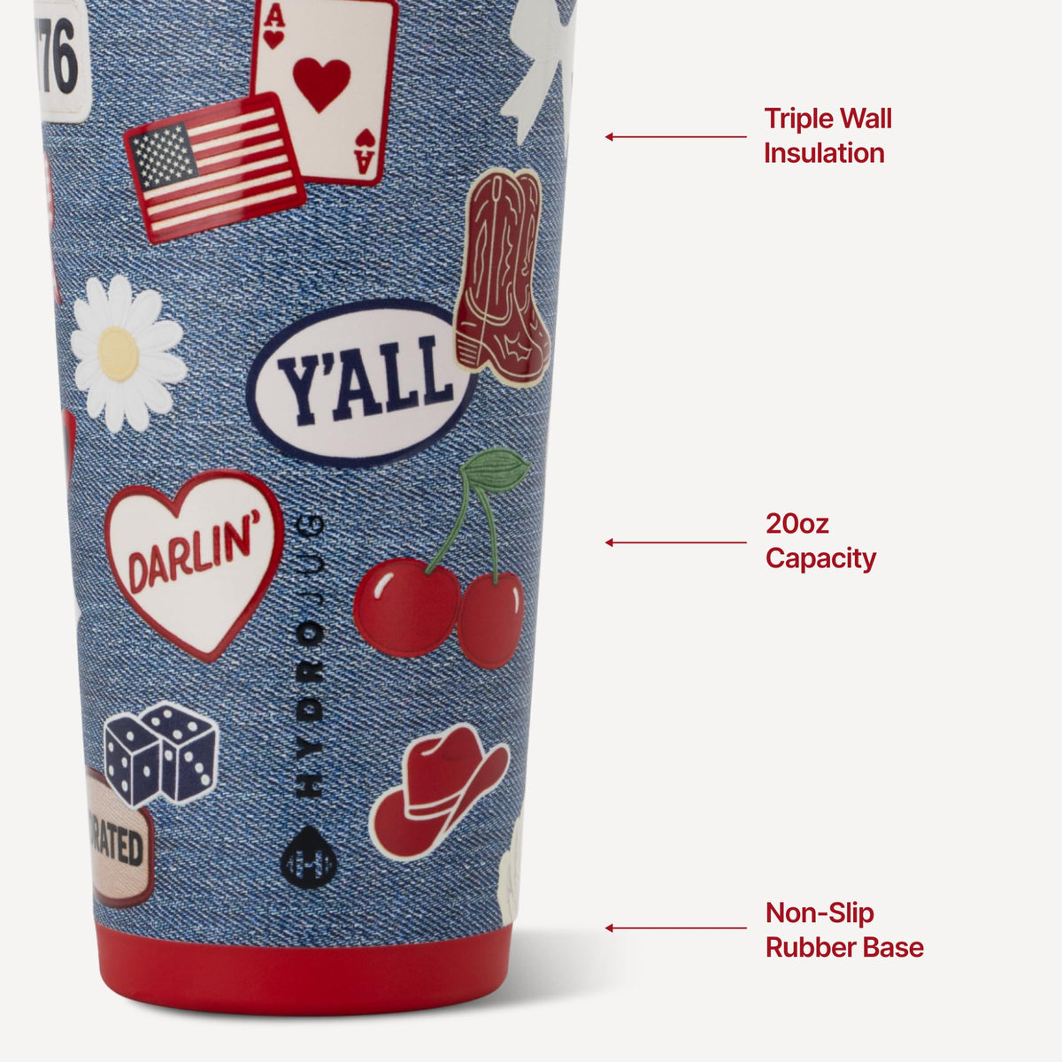 HydroJug Everyday Tumbler 20 oz, Ceramic-Lined Straw Cup, Linen