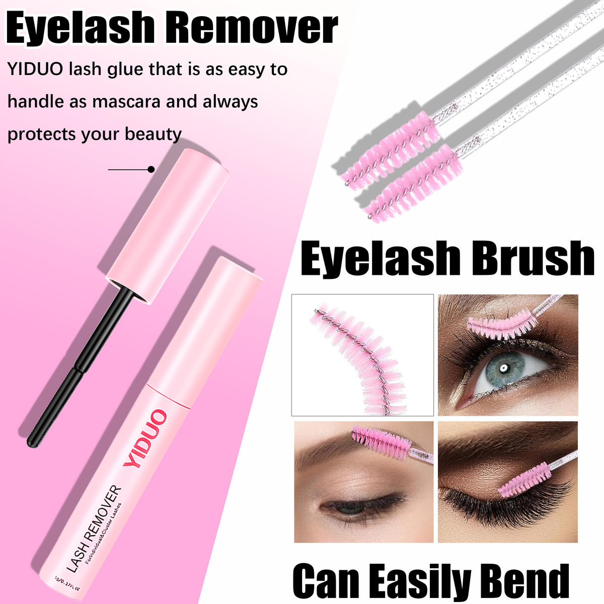 YIDUO 1846Pcs Lash Clusters Kit with Spikes+Bottom Cluster Lashes Kit Mix Styles 10-18mm Volume D Curly Wispy Soft DIY Individual Eyelash Extension Kit with Glue pestañas postizas Wholesale Large Pack