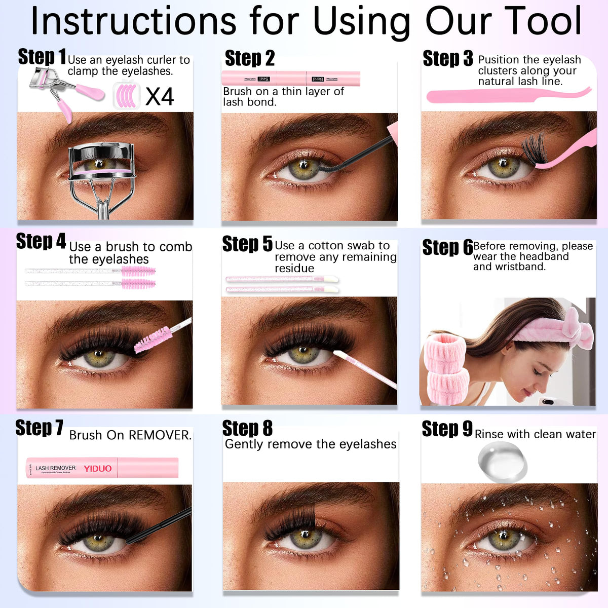 YIDUO 1846Pcs Lash Clusters Kit with Spikes+Bottom Cluster Lashes Kit Mix Styles 10-18mm Volume D Curly Wispy Soft DIY Individual Eyelash Extension Kit with Glue pestañas postizas Wholesale Large Pack