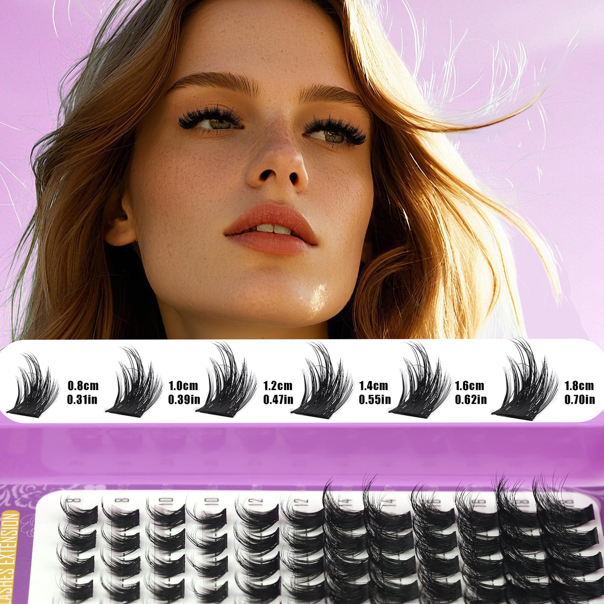 YIDUO 1846Pcs Lash Clusters Kit with Spikes+Bottom Cluster Lashes Kit Mix Styles 10-18mm Volume D Curly Wispy Soft DIY Individual Eyelash Extension Kit with Glue pestañas postizas Wholesale Large Pack